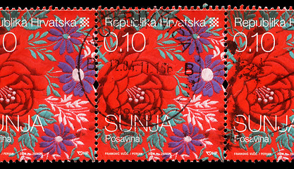 Image showing Stamp printed by Croatia dedicated to town Sunja