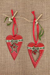 Image showing Christmas Heart Decorations