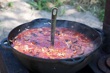 Image showing Russian borscht soup