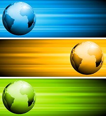 Image showing Abstract vector tech banners with globe