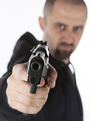 Image showing Man with gun, gangster