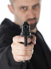 Image showing Man with gun, gangster