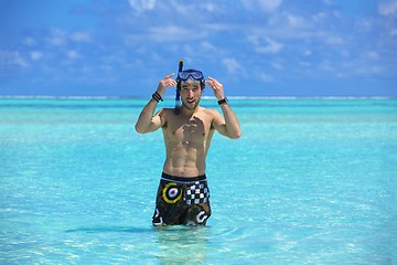 Image showing young guy with diving mask