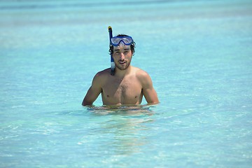 Image showing young guy with diving mask