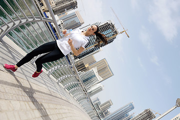 Image showing woman jogging at morning