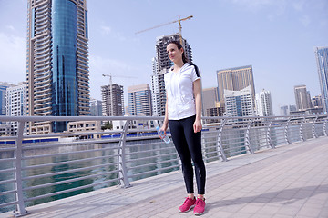 Image showing woman jogging at morning