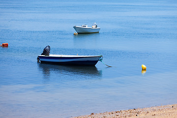 Image showing Mooring of boats near the shore