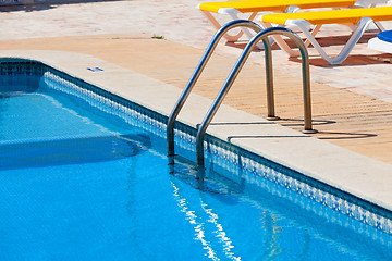 Image showing Ladder in the swimming pool