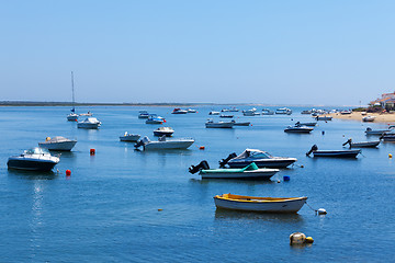 Image showing Mooring of boats near the shore