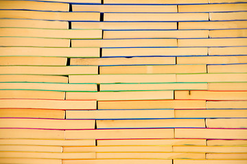 Image showing Old dirty books on book shelf background