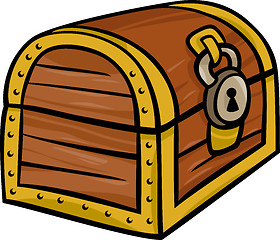 Image showing treasure chest clip art cartoon illustration