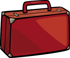 Image showing suitcase clip art cartoon illustration