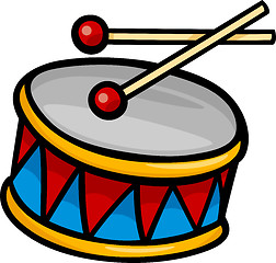 Image showing drum clip art cartoon illustration