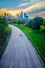 Image showing highway traffic near a big city