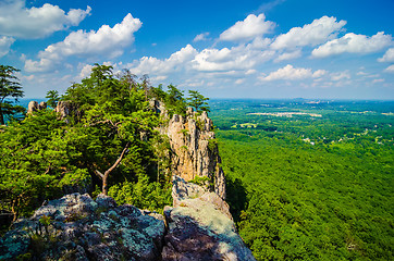 Image showing beautiful aerial landscape views from crowders mountain north ca