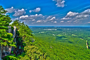 Image showing beautiful aerial landscape views from crowders mountain north ca