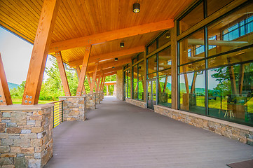 Image showing modern wood villa in the mountains