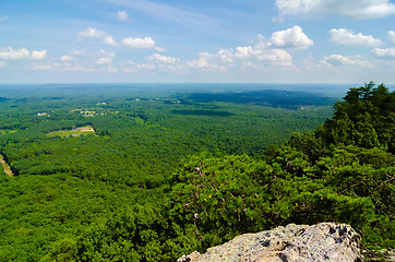 Image showing beautiful aerial landscape views from crowders mountain north ca