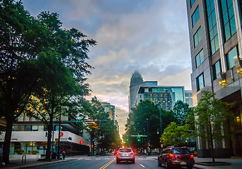 Image showing skyline and city streets of charlotte north carolina usa