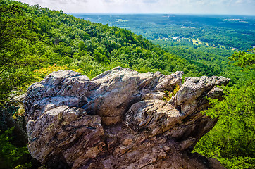 Image showing beautiful aerial landscape views from crowders mountain north ca