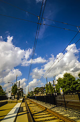 Image showing charlotte north carolina light rail transportation moving system