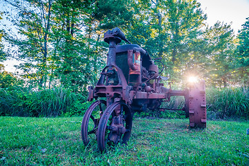 Image showing old rusty agriculture farm tractor