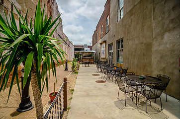 Image showing restaurant outside sitting alley