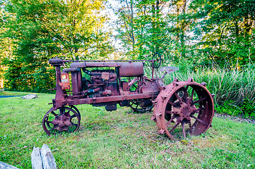 Image showing old rusty agriculture farm tractor