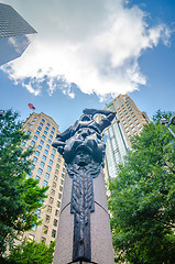 Image showing skyline and city streets of charlotte north carolina usa