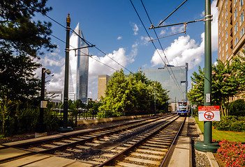 Image showing charlotte north carolina light rail transportation moving system