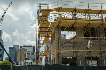 Image showing construction in a big city