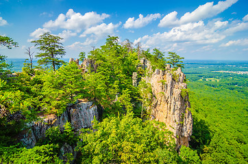 Image showing beautiful aerial landscape views from crowders mountain north ca