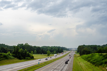 Image showing highway traffic near a big city