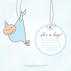 Image showing Baby boy arrival announcement card.