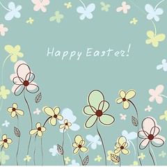 Image showing Colorful easter floral background