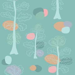 Image showing Pastel trees seamless pattern.