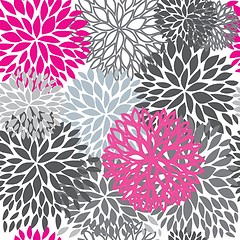 Image showing Seamless pattern with abstract hand drawn flowers