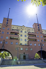 Image showing Karl Marx Hof Vienna sun backlight