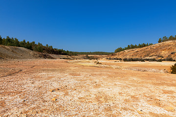 Image showing Empty river-bed in a dry dusty landscape