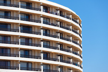 Image showing Exterior of a modern apartment block