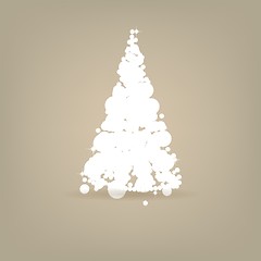 Image showing Christmas background with Christmas tree, vector illustration.