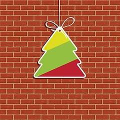 Image showing Christmas background with Christmas tree, vector illustration.