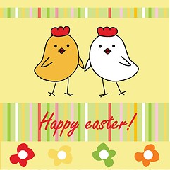 Image showing Happy easter cards illustration retro vintage.