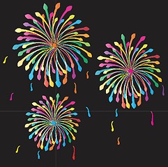 Image showing Colorful vector fireworks