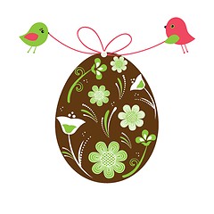 Image showing Easter card with two hand drawn eggs