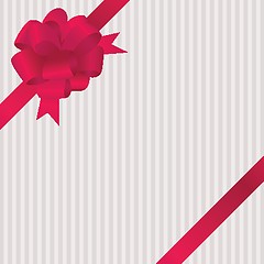 Image showing Shiny red satin ribbon on white background