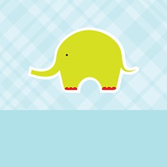 Image showing Baby boy shower card with cute elephant