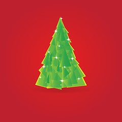 Image showing Christmas background with Christmas tree, vector illustration.