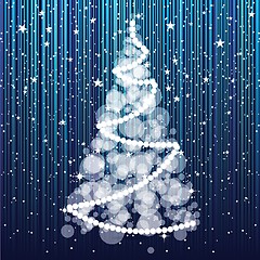 Image showing Christmas background with Christmas tree, vector illustration.