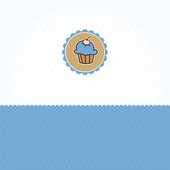 Image showing Cute vector background with small cupcake